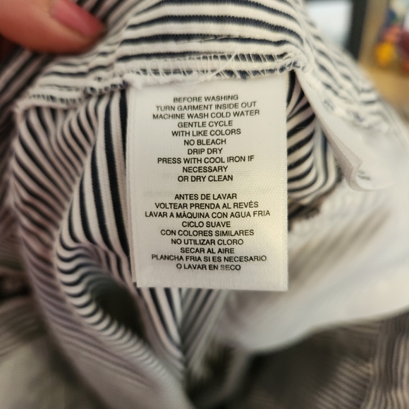 Anne Klein blue-white striped pants - Picture 4 of 12